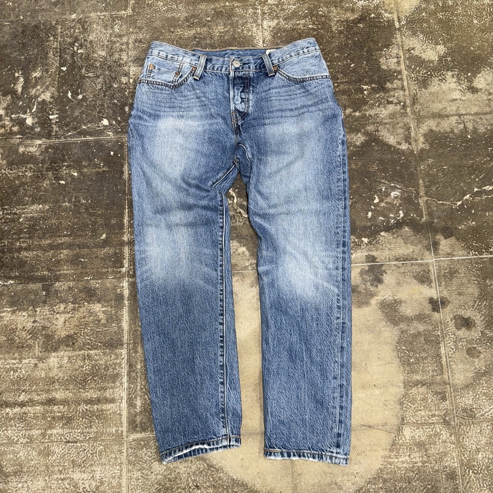 Levis Mens 501 CT Straight Leg Jeans 26x26 Blue Selvedge Denim Button Fly